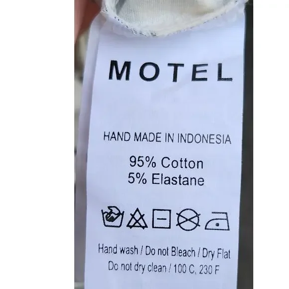 MOTEL ROCKS Zoven Trouser Womens S Dragon Rope White High Rise Pants lightweight - Picture 7 of 9